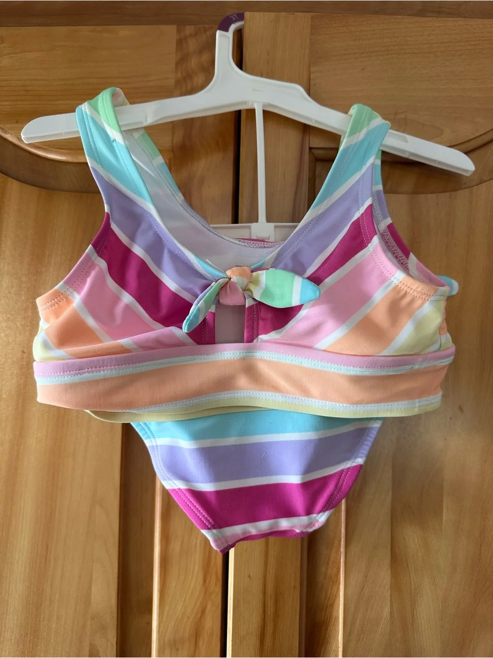 Pastel Rainbow Stripe Girls Two-Piece Bikini - Multi